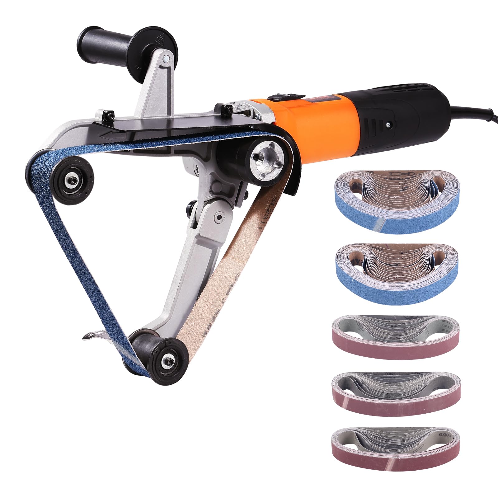 VEVOR Pipe Tube Polisher Sander, 1000W Pipe Belt Sander with 6 Variable Speeds 1100-3200rpm, Professional Belt Sander Grinding M